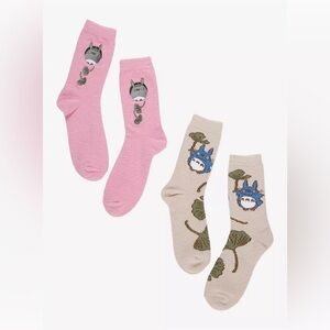 Studio Ghibli® My Neighbor Totoro Ginkgo Leaf Cozy Socks 2 Pair, OS, NWT